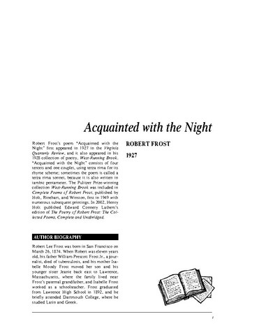 نقد شعر   Acquainted with the Night by Robert Frost