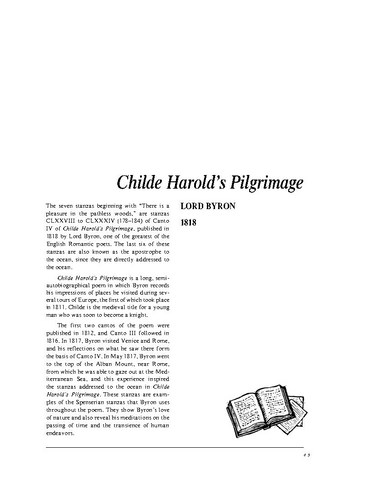 نقد شعر   Childe Harolds Pilgrimage by Lord Byron