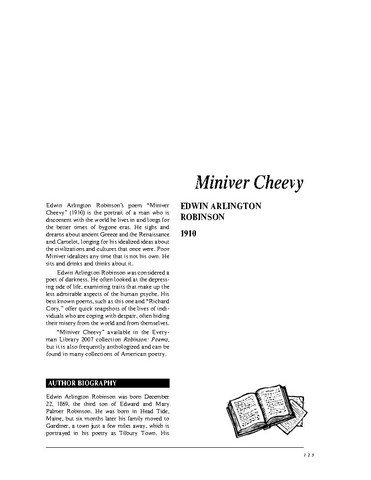 نقد شعر   Miniver Cheevy by Edwin Arlington Robinson