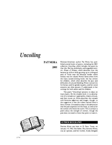 نقد شعر   Uncoiling by Pat Mora