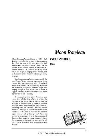 نقد شعر   Moon Rondeau by Carl Sandburg