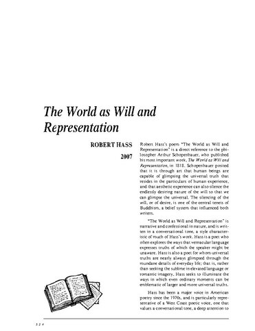 نقد شعر   The World as Will and present by robert hass