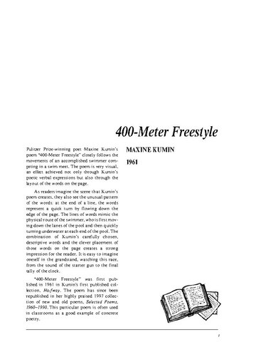 نقد شعر   400-Meter Freestyle by Maxine Kumin