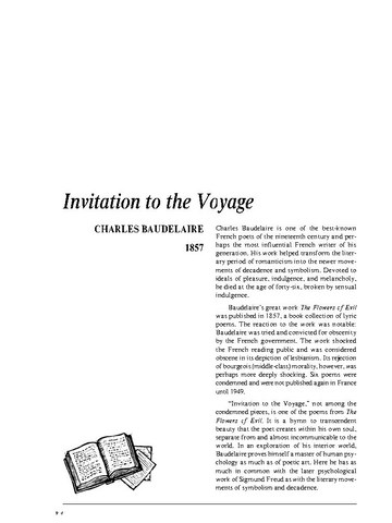 نقد شعر   Invitation to the Voyage by Charles Baudelaire
