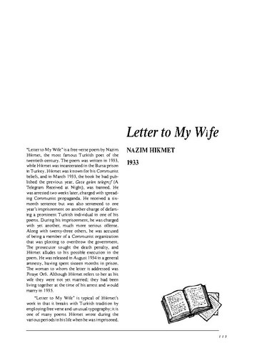 نقد شعر Letter to My Wife by Nâzım Hikmet دانلود فایل|پروژه|مقاله