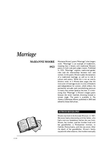 نقد شعر   Marriage Poem by Marianne Moore