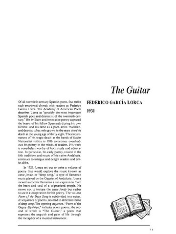 نقد شعر   The Guitar by Federico García Lorca