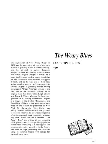 نقد شعر   The Weary Blues by Langston Hughes
