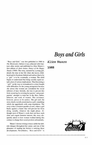 نقد داستان کوتاه   Boys and Girls by Alice Munro