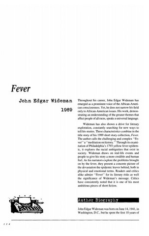 نقد داستان کوتاه   Fever by John Edgar Wideman