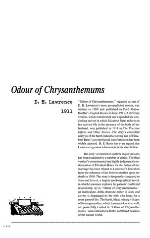 نقد داستان کوتاه   Odour of Chrysanthemums by D.H.Lawrence
