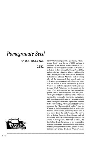نقد داستان کوتاه   Pomegranate Seed by Edith Wharton