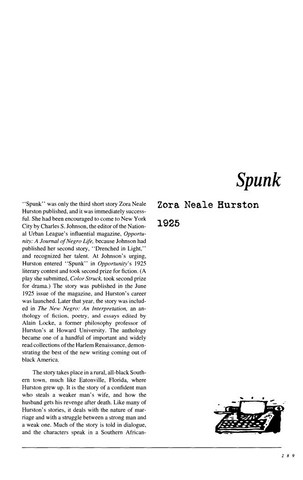 نقد داستان کوتاه   Spunk  by Zora Neale Hurston