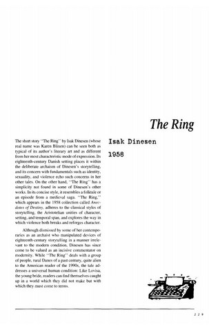 نقد داستان کوتاه   The Ring by Isak Dinesen