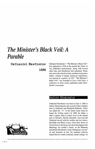 نقد داستان کوتاه  Minister`s Black Veil A Parable by Nathaniel Hawthorne
