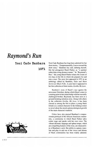 نقد داستان کوتاه   Raymonds Run by Toni Cade Bambara