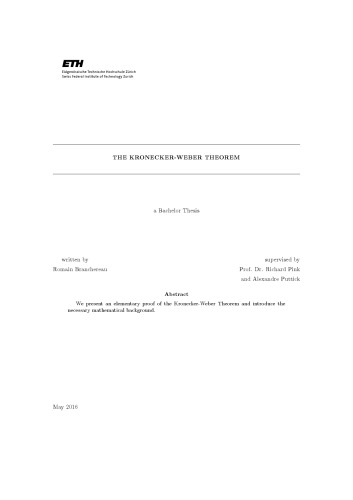The Kronecker-Weber theorem [Bachelor thesis]