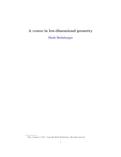 A course in low-dimensional geometry [Lecture notes
