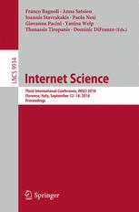 Internet Science: Third International Conference, INSCI 2016, Florence, Italy, September 12-14, 2016, Proceedings