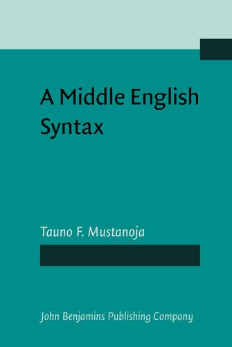 A Middle English Syntax: Parts of speech
