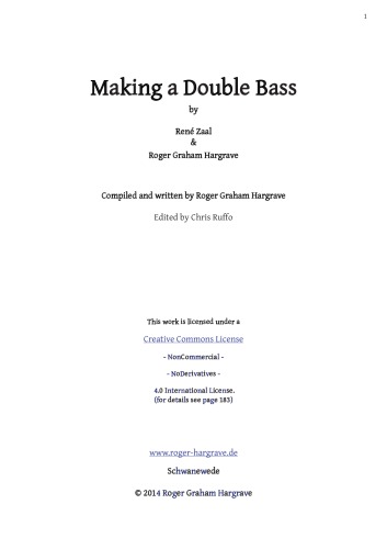 Contrabass Double Bass String Bass Making