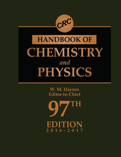 CRC handbook of chemistry and physics: a ready-reference book of chemical and physical data