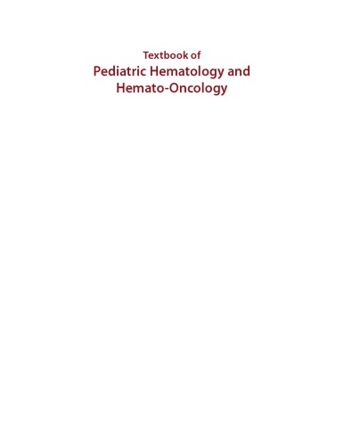Textbook of Pediatric Hematology & Hemato-Oncology