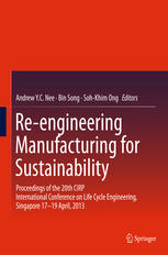 Re-engineering Manufacturing for Sustainability: Proceedings of the 20th CIRP International Conference on Life Cycle Engineering, Singapore 17-19 Apri