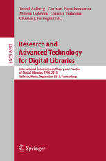 Research and Advanced Technology for Digital Libraries: International Conference on Theory and Practice of Digital Libraries, TPDL 2013, Valletta, Mal