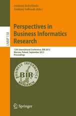 Perspectives in Business Informatics Research: 12th International Conference, BIR 2013, Warsaw, Poland, September 23-25, 2013. Proceedings
