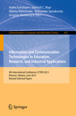 Information and Communication Technologies in Education, Research, and Industrial Applications: 9th International Conference, ICTERI 2013, Kherson, Uk