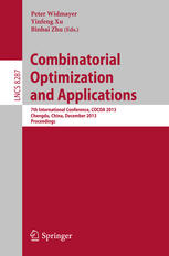 Combinatorial Optimization and Applications: 7th International Conference, COCOA 2013, Chengdu, China, December 12-14, 2013, Proceedings