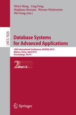 Database Systems for Advanced Applications: 18th International Conference, DASFAA 2013, Wuhan, China, April 22-25, 2013. Proceedings, Part II