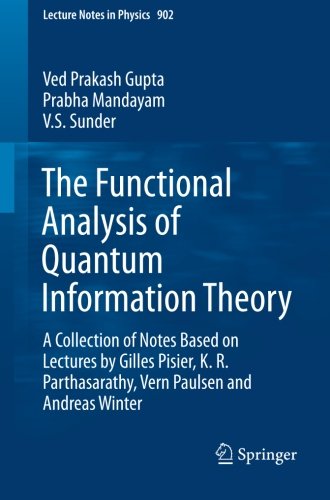 The functional analysis of quantum information theory : a collection of notes based on lectures by Gilles Pisier, K. R. Parthasarathy, Vern Paulsen an