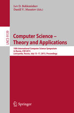 Computer Science -- Theory and Applications: 10th International Computer Science Symposium in Russia, CSR 2015, Listvyanka, Russia, July 13-17, 2015,