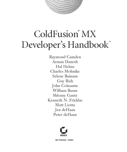 Coldfusion MX Developers Handbook