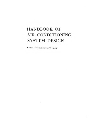 Handbook of Air Conditioning System Design
