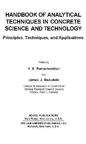 Handbook of Analytical Techniques in Concrete
