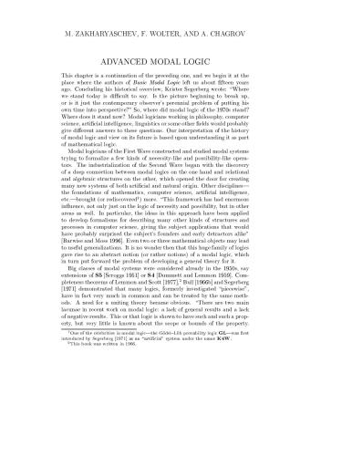 Advanced Modal Logic (from Handbook Of Philosophical Logic)