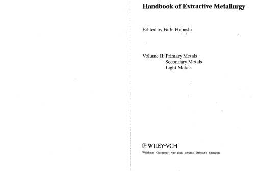 handbook of extractive metallurgy