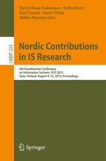 Nordic Contributions in IS Research: 6th Scandinavian Conference on Information Systems, SCIS 2015, Oulu, Finland, August 9-12, 2015, Proceedings
