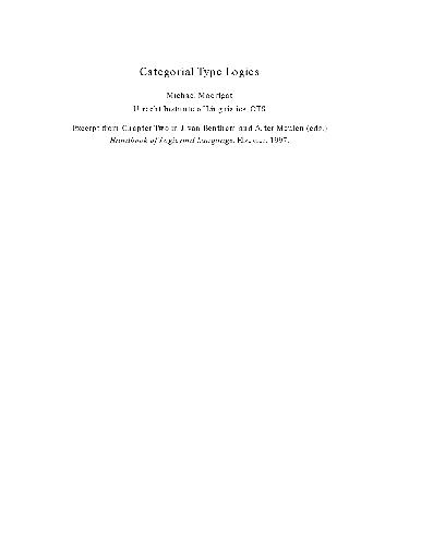 Categorial Type Logics (from Handbook of Logic and Language)