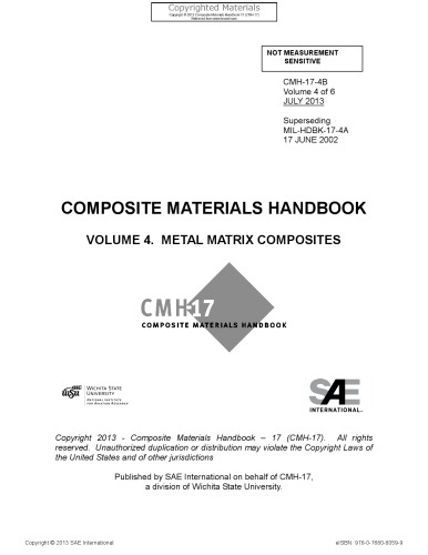 Composite materials handbook. Volume 4, Metal matrix composites
