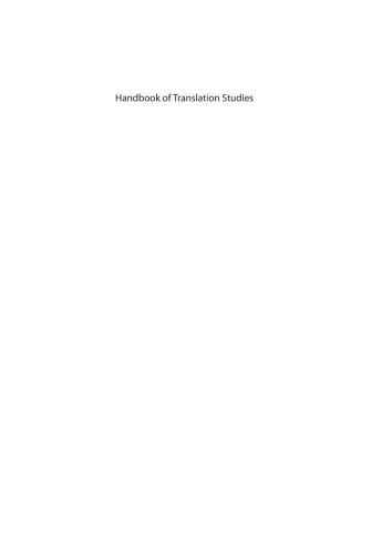 Handbook of translation studies. / 2, Yves