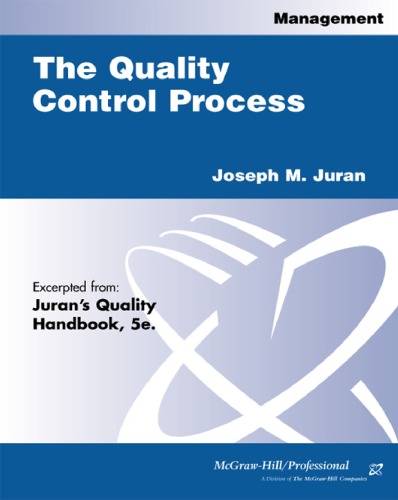 Section 4 The Quality Control Process - Excerpted from Jurans Handbook 5th edition