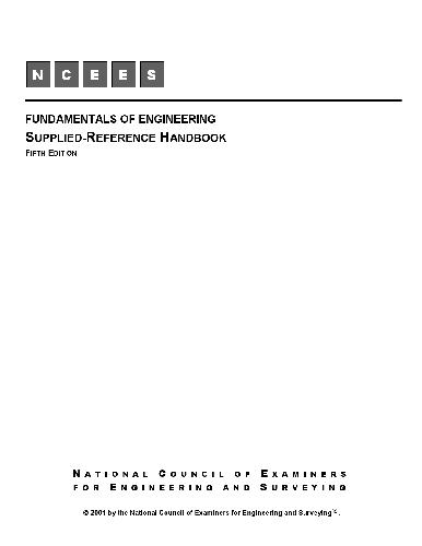 Fundamentals of engineering. Supplied reference handbook for examination