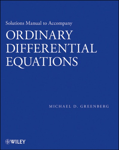 Ordinary differential equations. Solutions manual