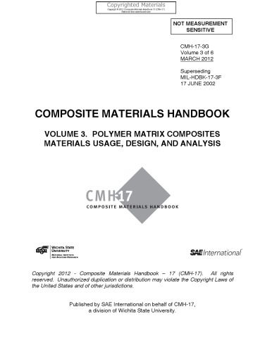 Composite materials handbook. v. 3, Polymer matrix composites : materials usage, design, and analysis