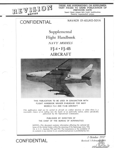 Supplemental Flight Handbook - Navy Models FJ-4, 4B [NAVAER 01-60JKD-501A]