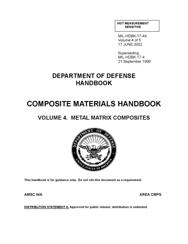 Composite Materials Handbook (Metal Matrix Composites) MIL-HDBK-17-4A - DOD